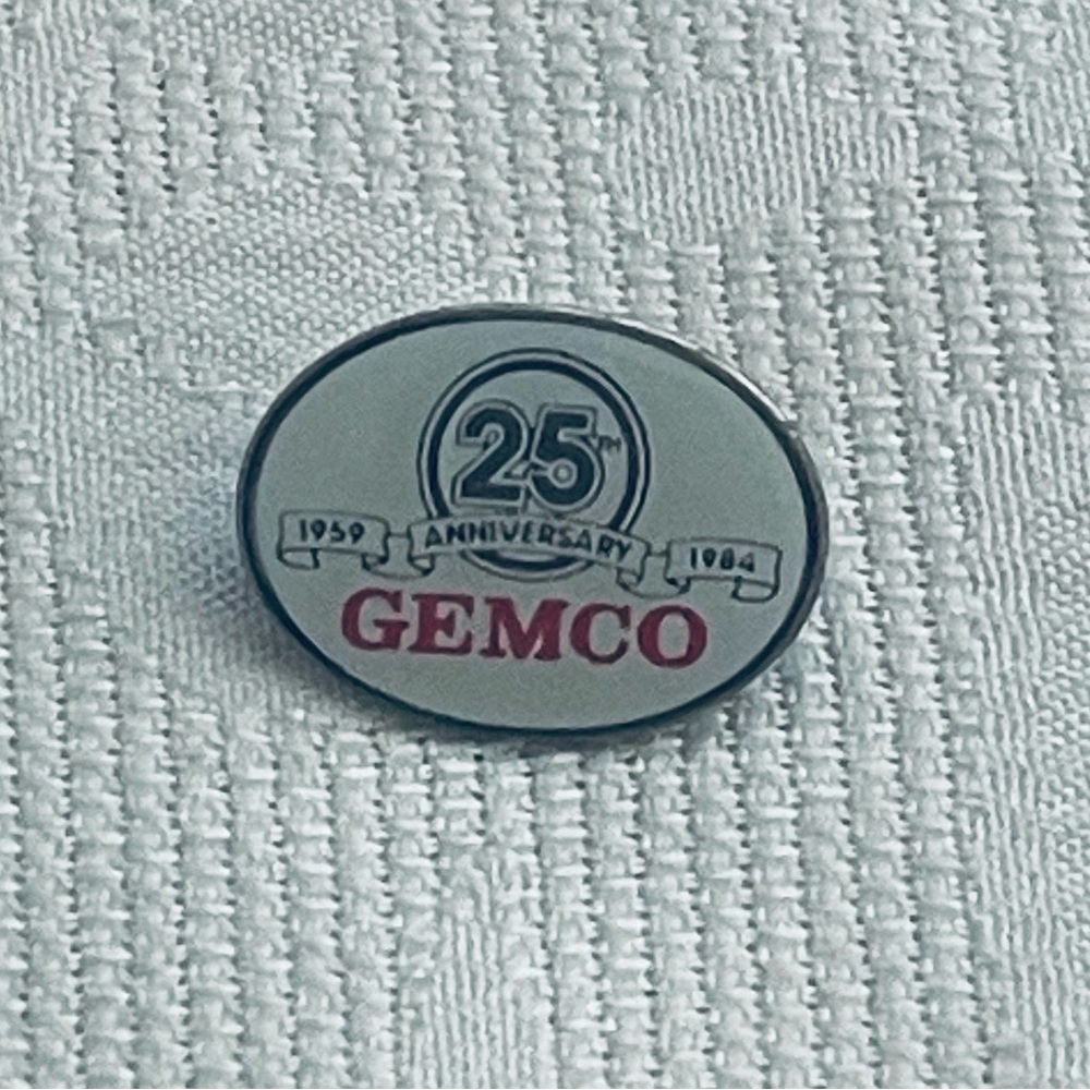 GEMCO pin Lapel Tie for Employees 25th Anniversary 1959 - 1984